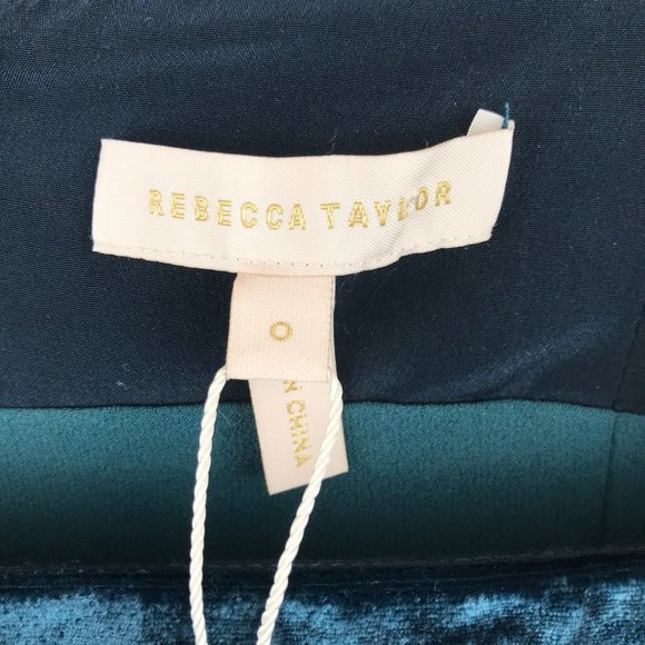 NWT Rebecca Taylor Velvet Smocked Top Silk Size 0 - Picture 3 of 5